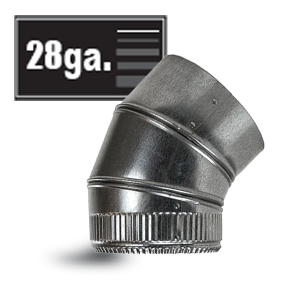 Adjustable Elbows - 45 deg 28 Ga - DCL Supply Ltd
